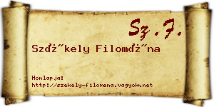 Székely Filoména névjegykártya
